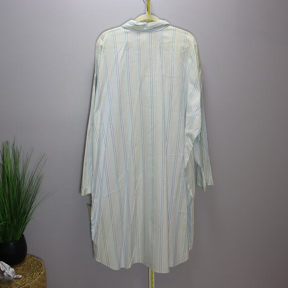 Saks Fifth Avenue NWT Nightshirt L/XL Striped 100% Cotton USA - Picture 2 of 4